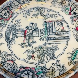 Antique-plate-mid Victorian era-Hope&Carter-Stanfordshire-England-hand colored